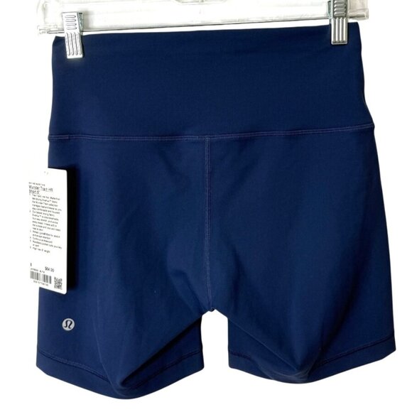 Lululemon Wunder Train HR Short 6" Womens Size 8 High-Rise Everlux Blue NEW - Picture 2 of 7